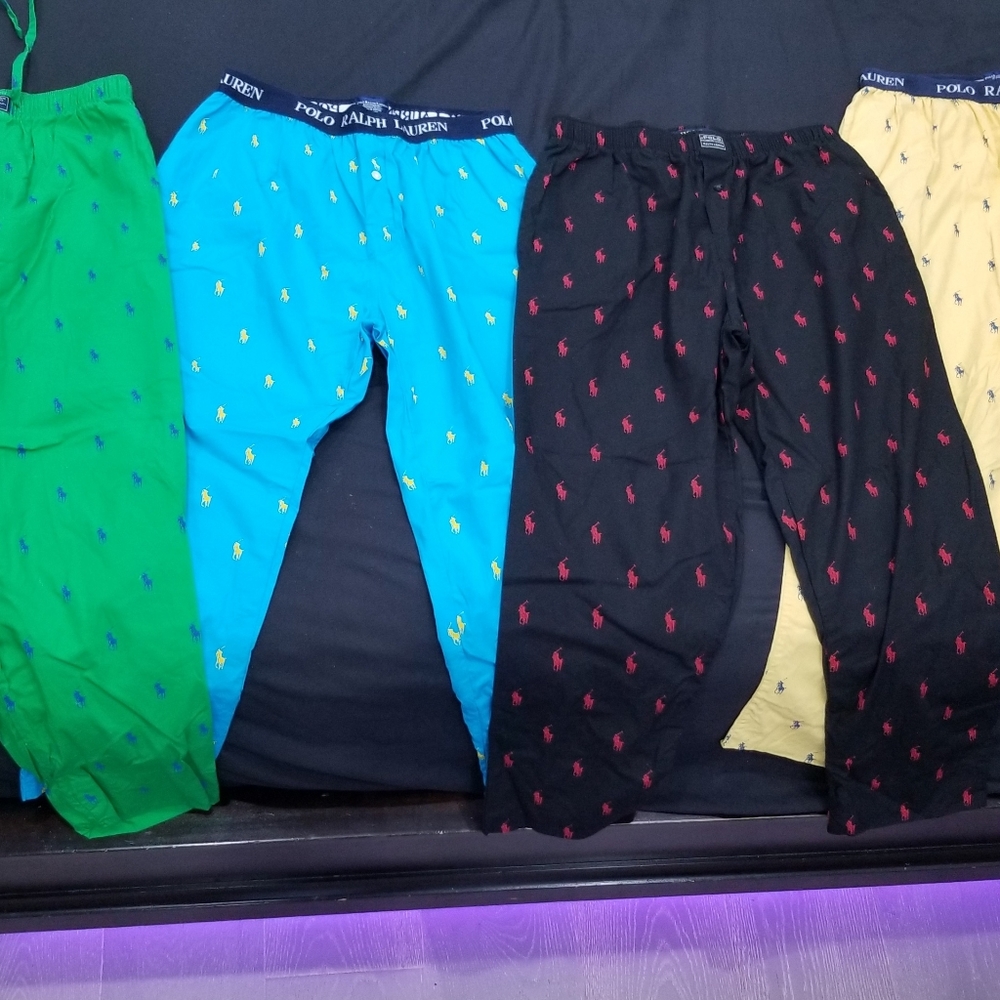 Polo Ralph Lauren Pajama Pants Bundle Sz Small. Yellow, Blue, Green, Black